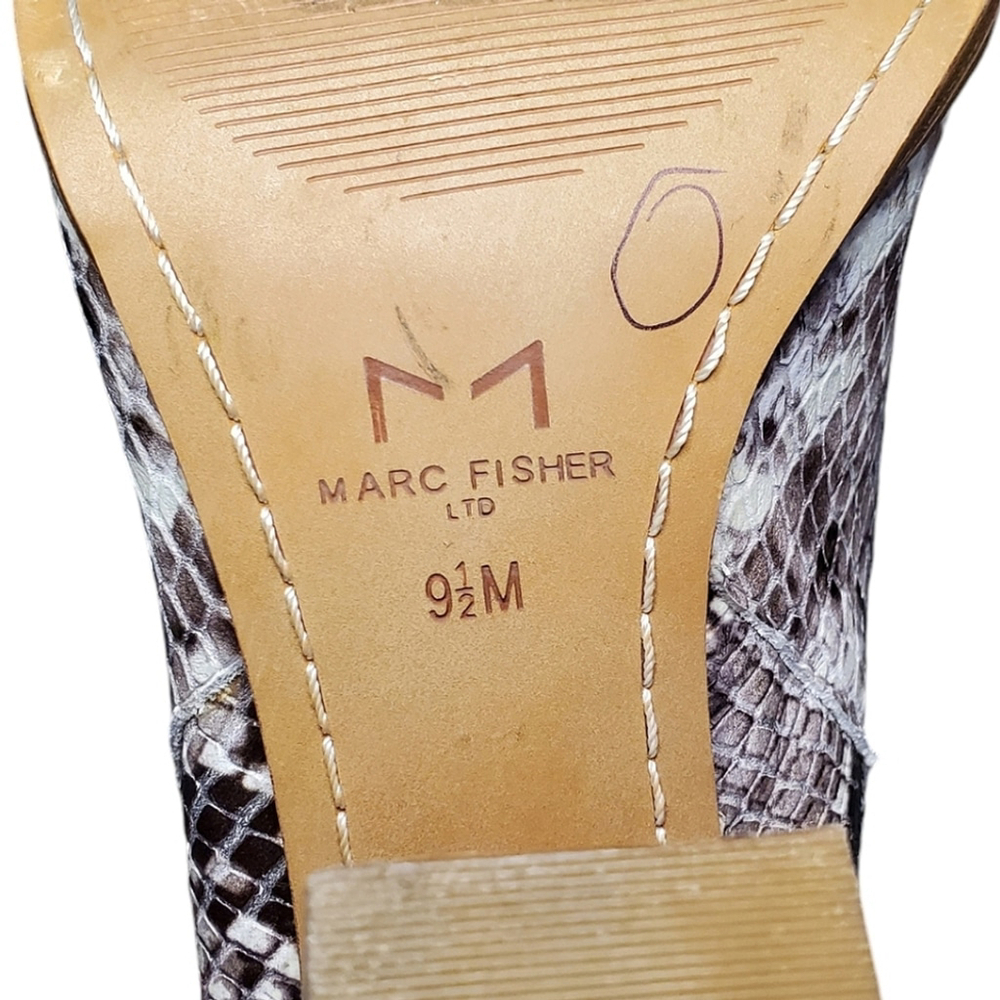 Marc Fisher Ankle Boots Alva 2 Snakeskin Cowgirl Western Leather Pointed Toe 9.5 - Picture 9 of 10